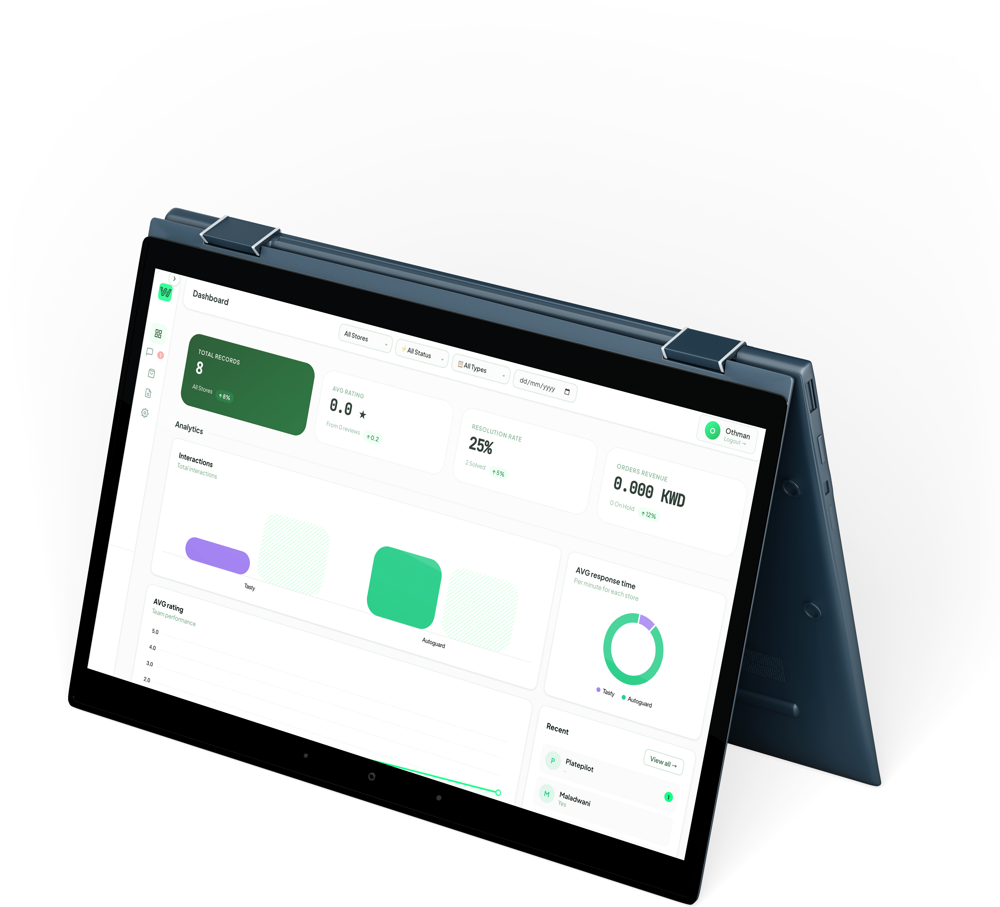 WhapEx Dashboard Mockup